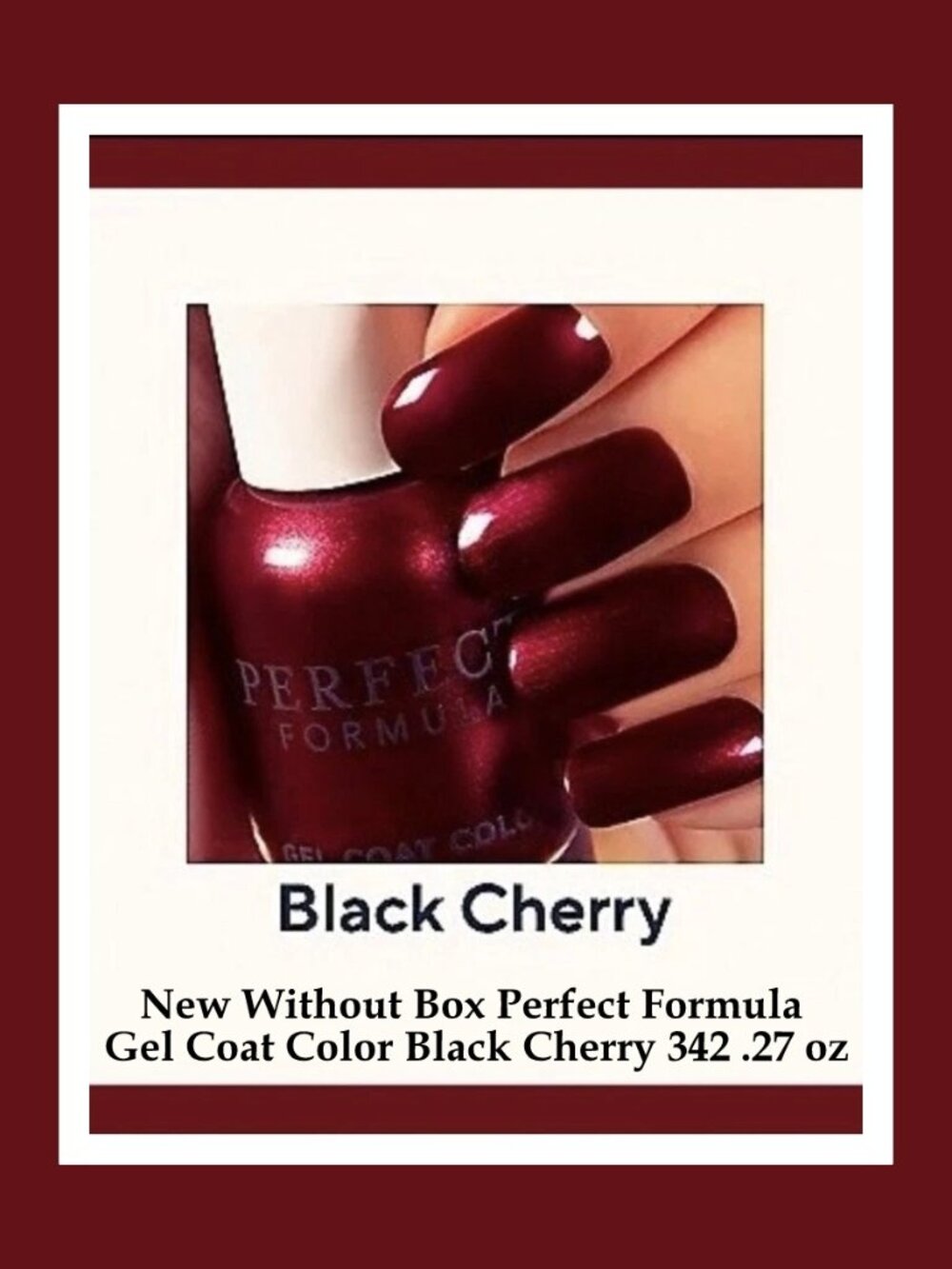 New Without Box Perfect Formula Gel Coat Color Black Cherry 342 .27 oz